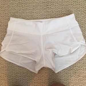 Size 6 white lululemon speed shorts
